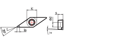 -60 tipo materiais ferrosos do grau VC de PCD Chip Breaker Inserts For Non